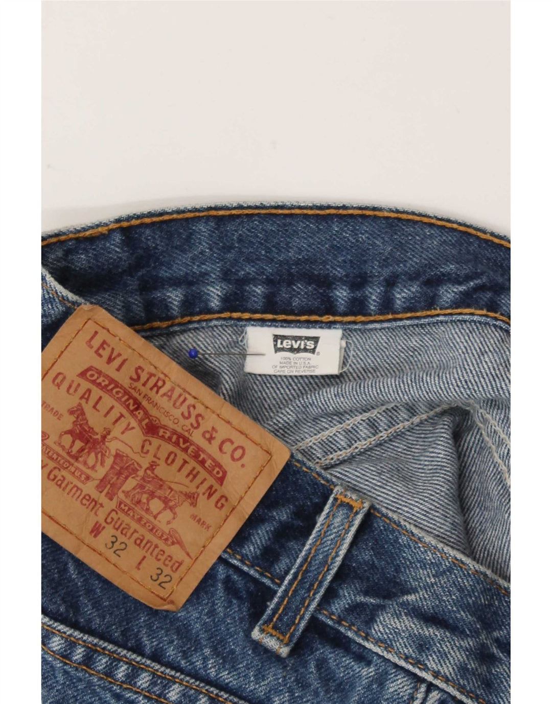 Pantaloncini di jeans Levi's 517 da donna W32 grandi in cotone blu