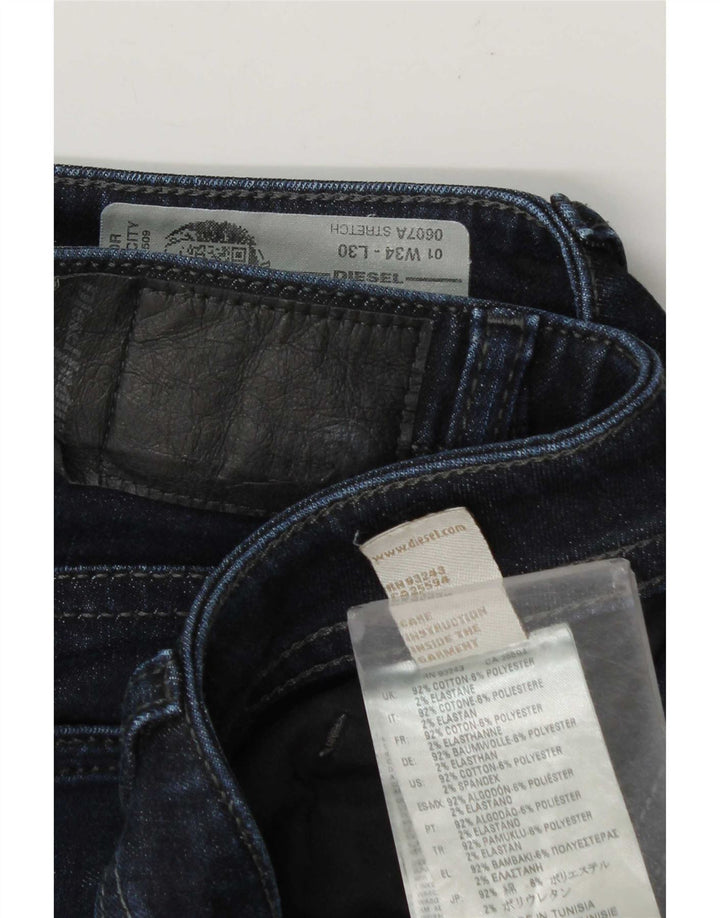 Jeans slim da uomo Diesel W34 L30 in cotone blu navy