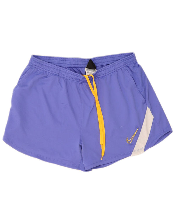 Pantaloncini sportivi Nike Dri Fit da donna UK 14 Large Viola Colourblock in poliestere