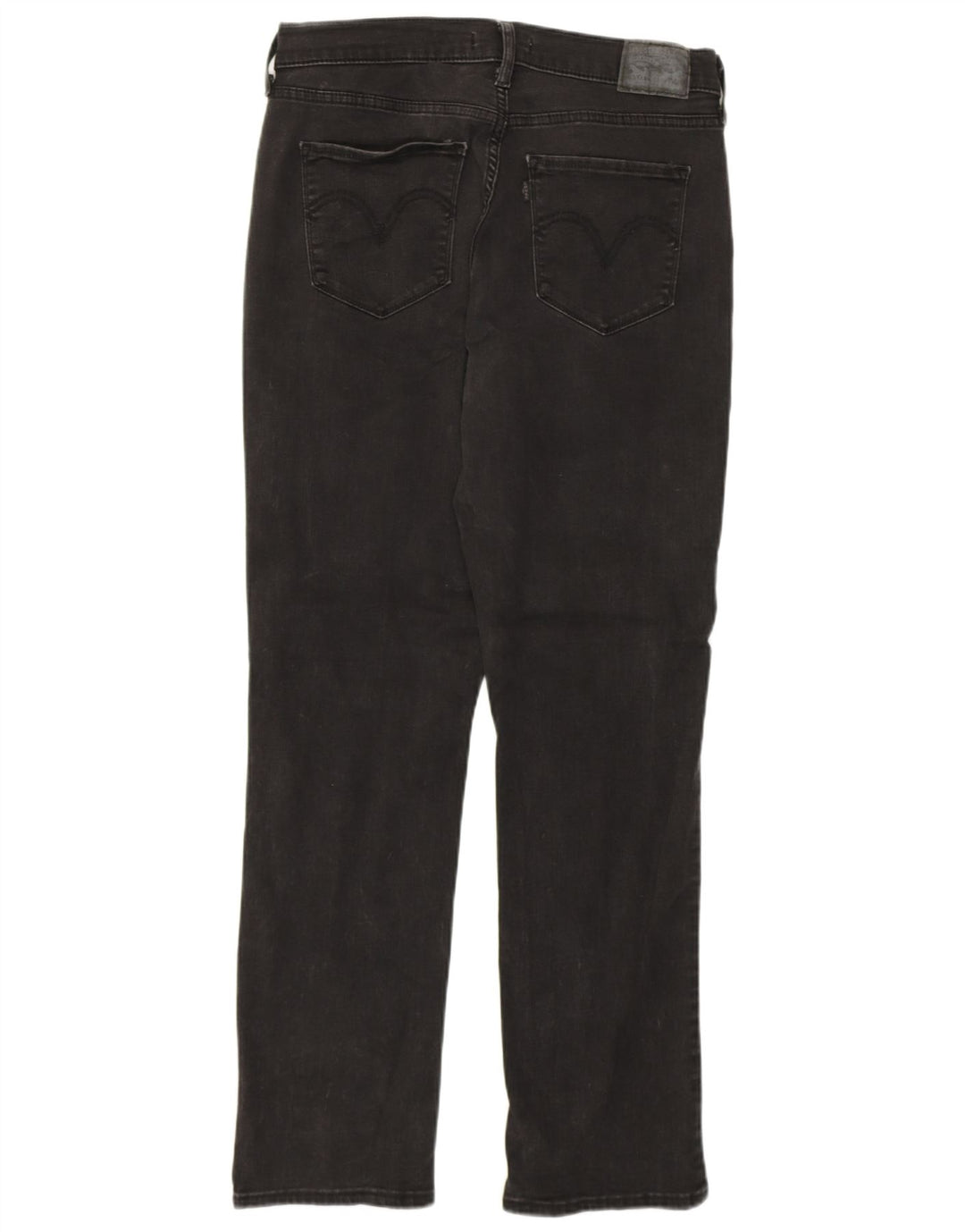 Jeans dritti a vita alta da donna LEVI'S US 10 Large W30 L30 neri