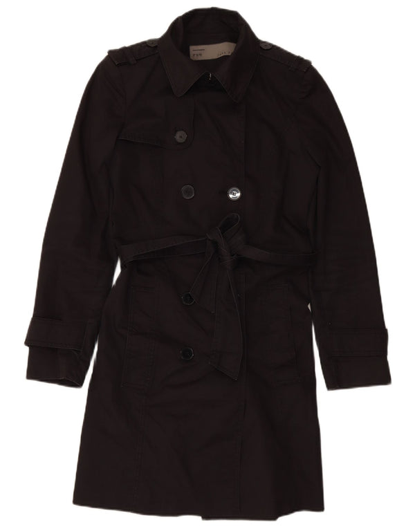 Trench da Donna ZARA UK 6 XS Nero Cotone
