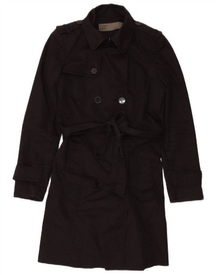 Trench da Donna ZARA UK 6 XS Nero Cotone