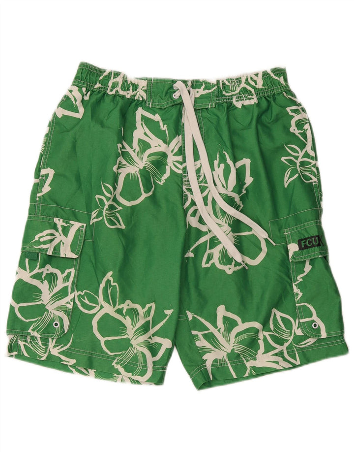 Pantaloncini da bagno da uomo French Connection Poliestere floreale verde medio