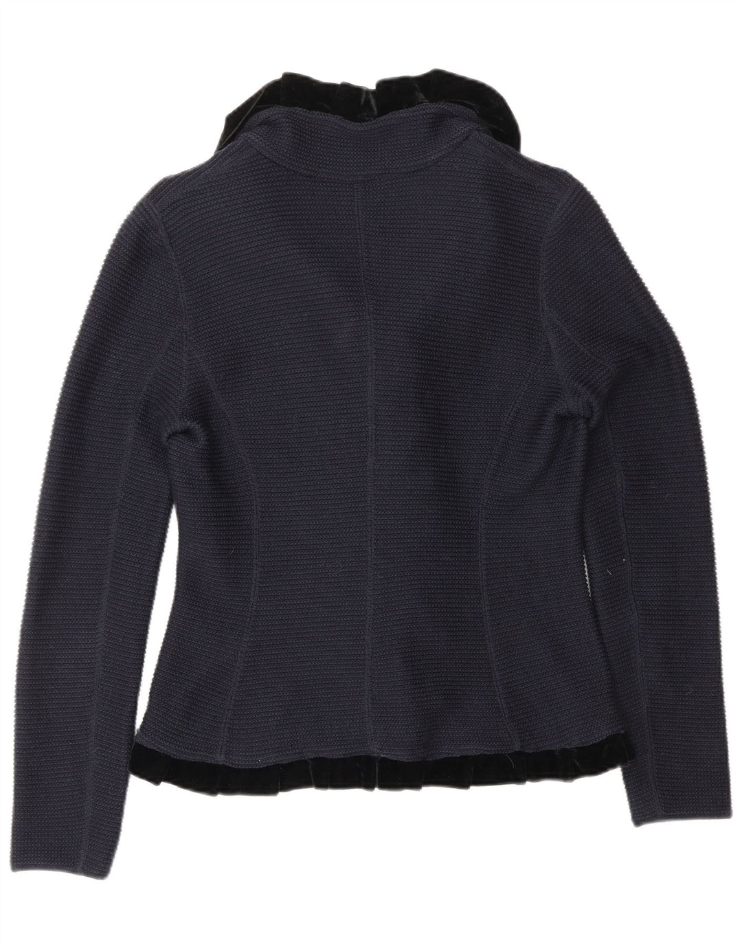 Maglione cardigan da donna con volant sul davanti ARMANI IT 42 blu navy medio