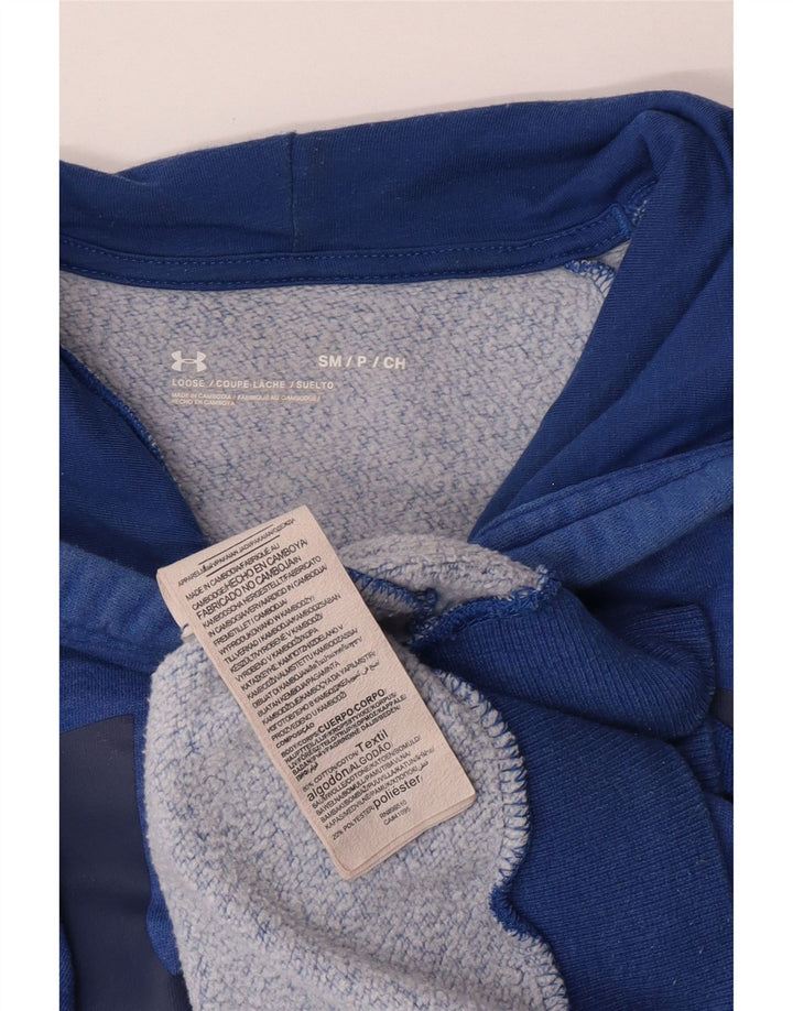 Felpa con cappuccio grafica da uomo Under Armour piccola in cotone blu