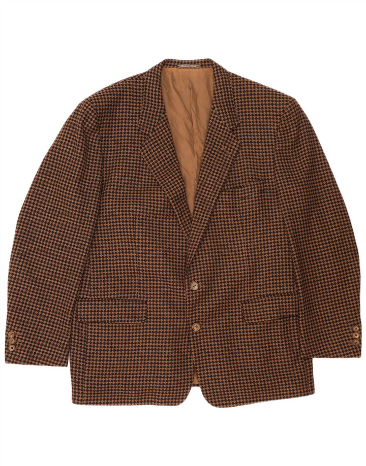 Corneliani Giacca Blazer 2 Bottoni Uomo IT 56 3XL Pied De Poule Marrone