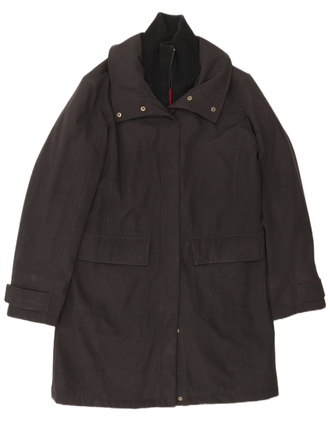 TOMMY HILFIGER Cappotto giacca a vento da donna UK 16 Grande poliestere nero