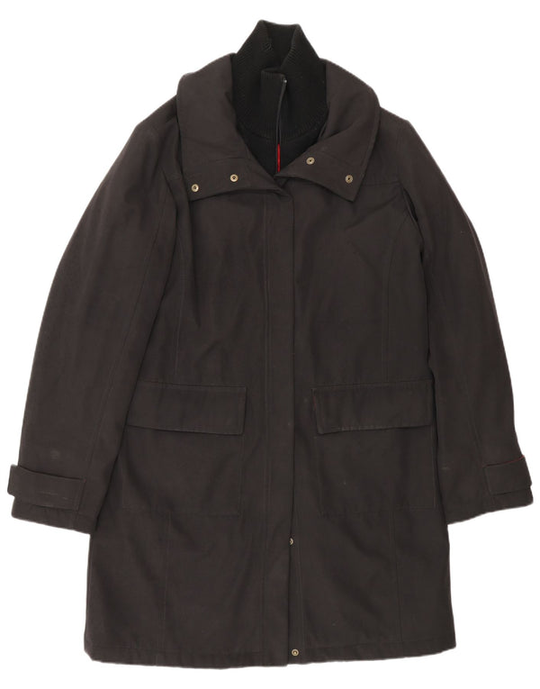 TOMMY HILFIGER Cappotto giacca a vento da donna UK 16 Grande poliestere nero