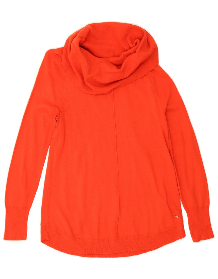 TOMMY HILFIGER Womens Roll Neck Jumper Sweater UK 12 Medium Red Viscose Vintage Tommy Hilfiger and Second-Hand Tommy Hilfiger from Messina Hembry 