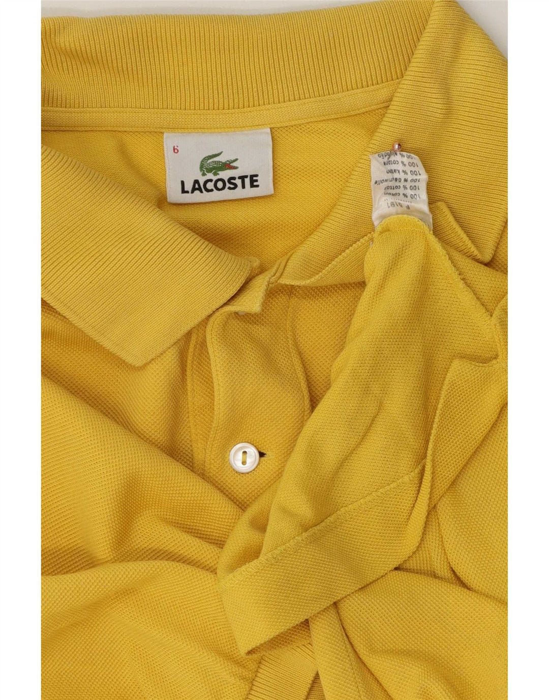 Polo da uomo Lacoste taglia 6 XL in cotone giallo