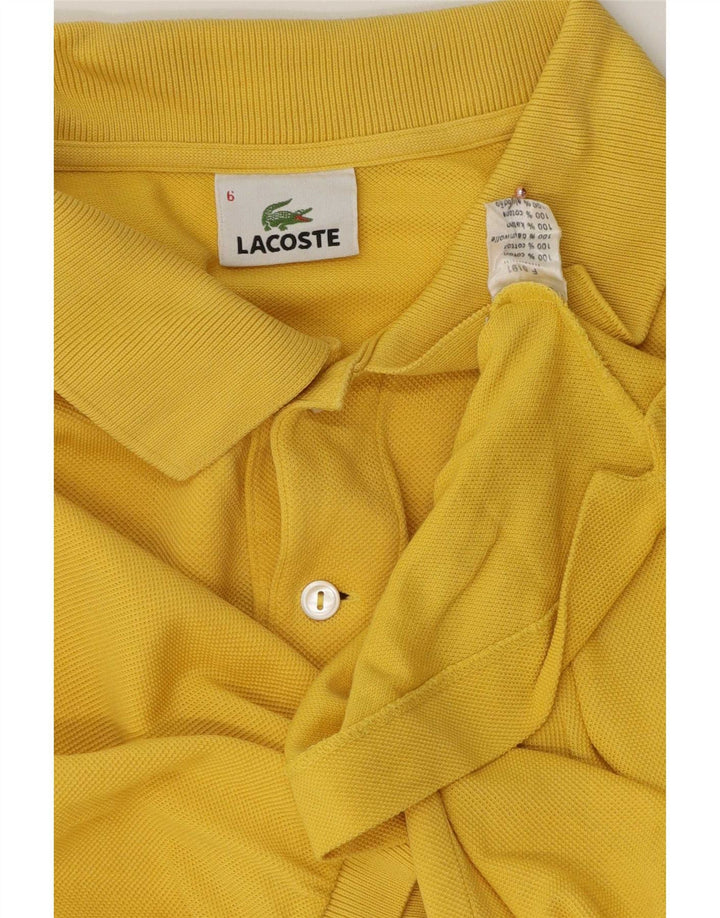 Polo da uomo Lacoste taglia 6 XL in cotone giallo