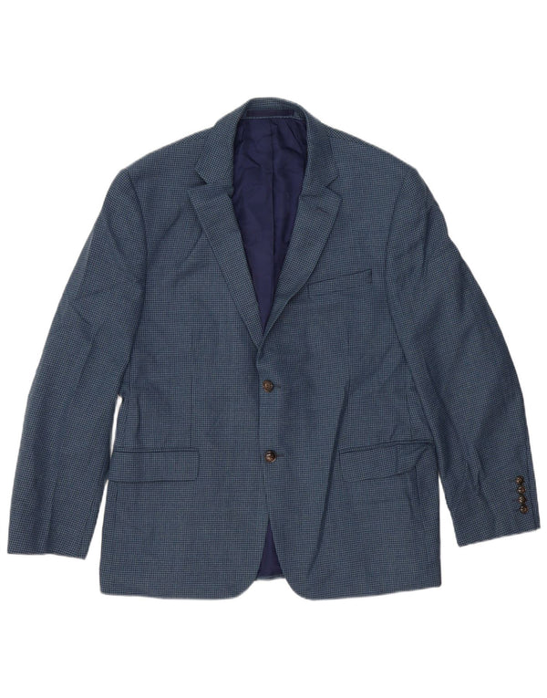 MARKS & SPENCER Giacca blazer da uomo a 2 bottoni EU 52 XL blu navy pied de poule