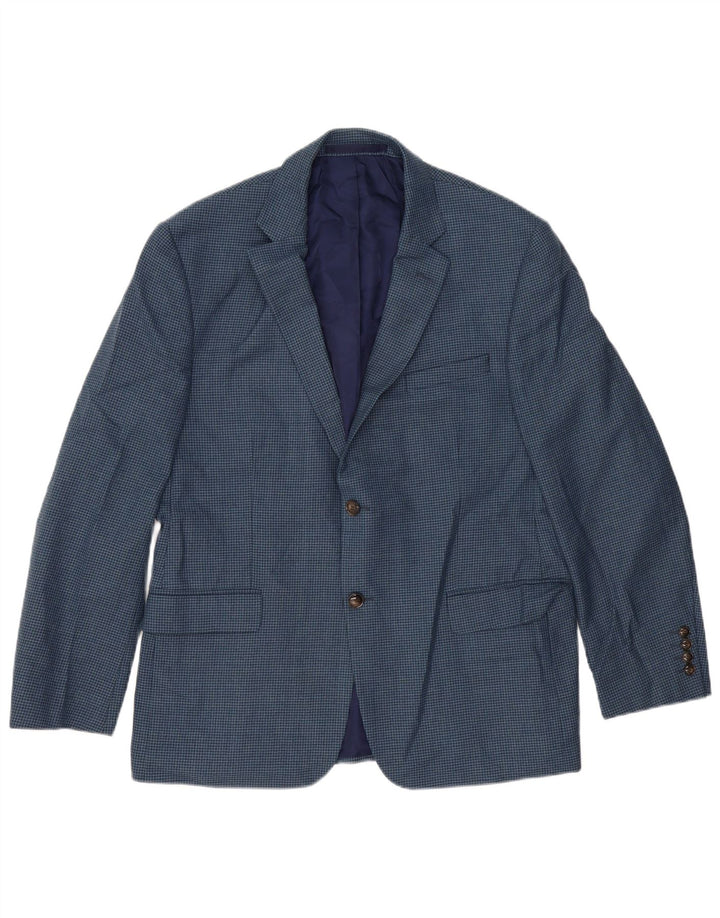 MARKS & SPENCER Giacca blazer da uomo a 2 bottoni EU 52 XL blu navy pied de poule
