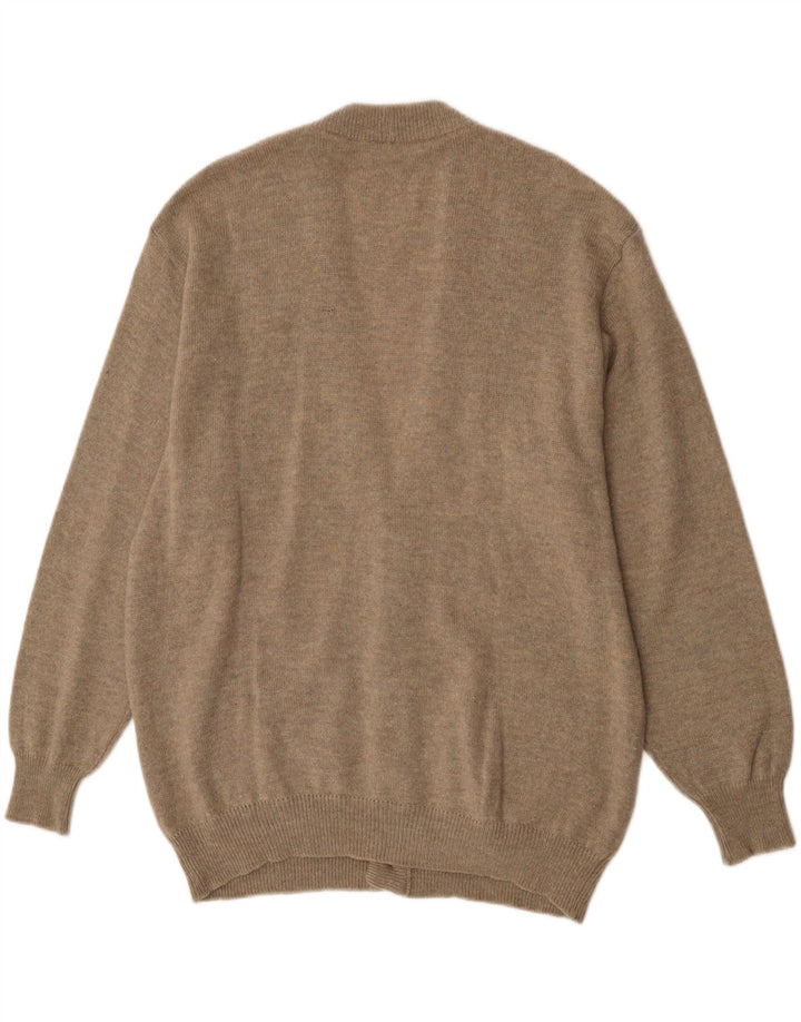 Maglione cardigan vintage da uomo XL marrone a rombi/diamante