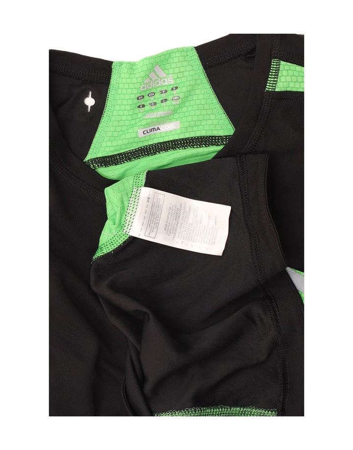 T-shirt Adidas Climacool da uomo Top in poliestere color block medio nero