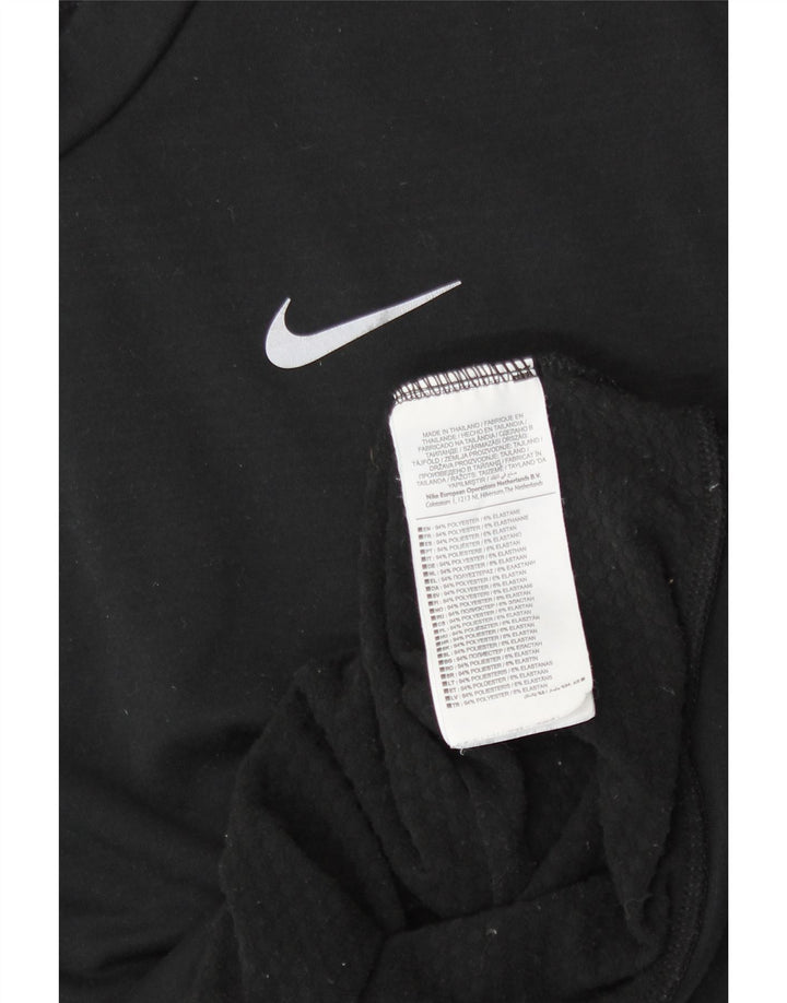 Nike - Felpa corta da donna, maglione, UK 12, medio, nero, poliestere, sportivo