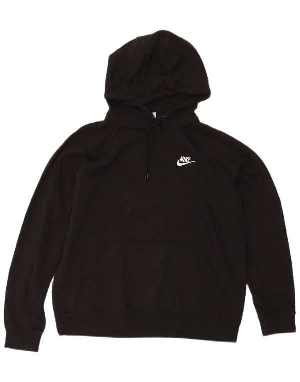 Maglia con cappuccio da donna Nike UK 16 grande cotone nero
