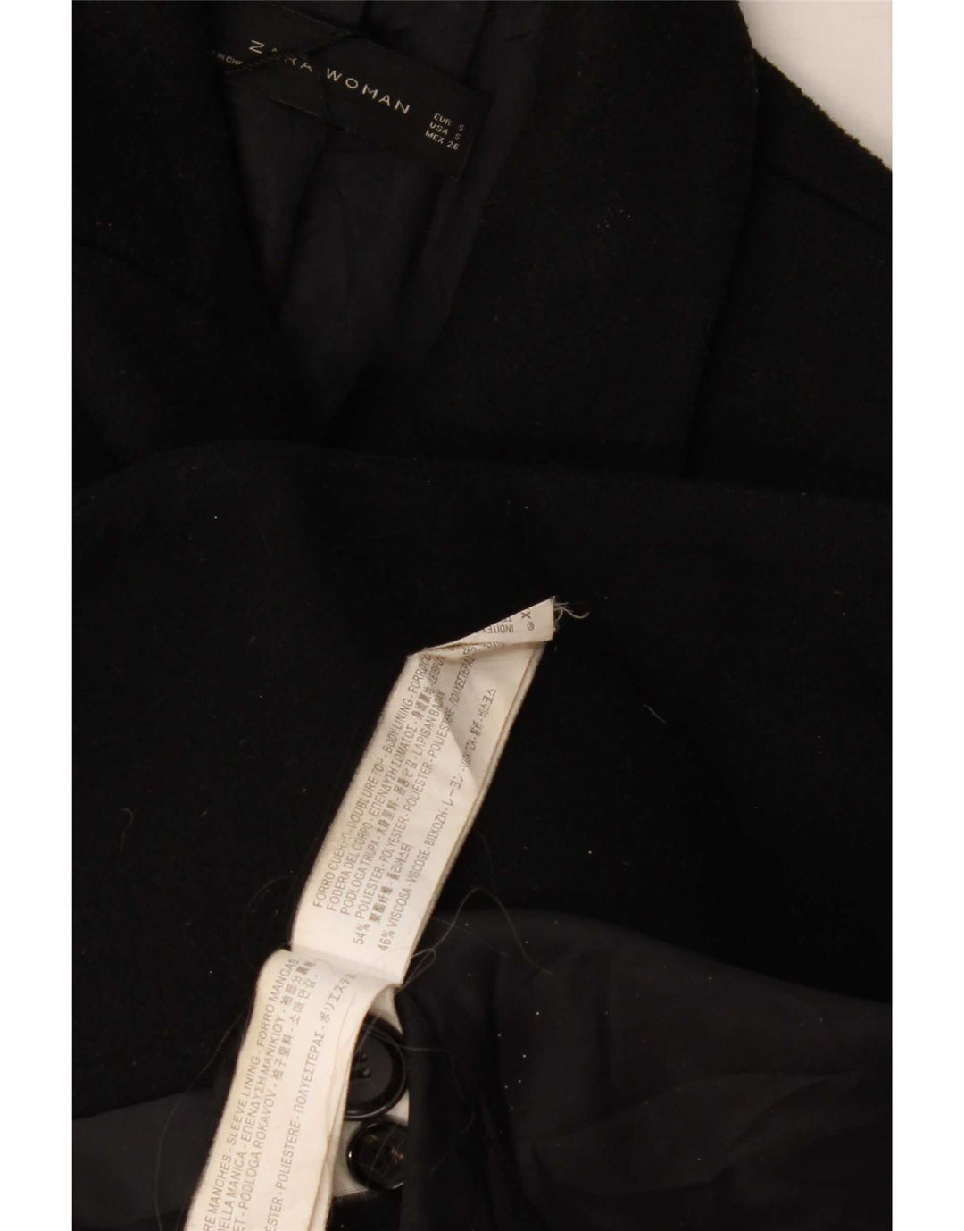 Cappotto doppiopetto da donna Zara UK 10 piccolo poliestere nero