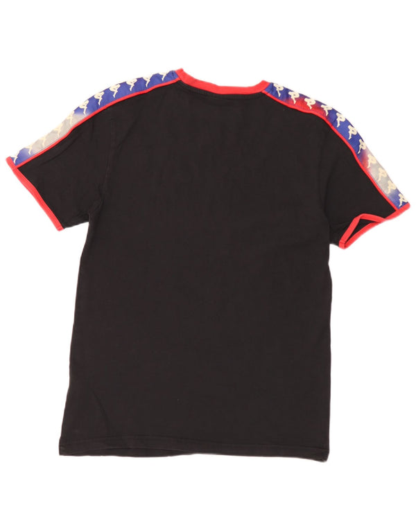T-shirt grafica da uomo Kappa Top Small in cotone color block nero