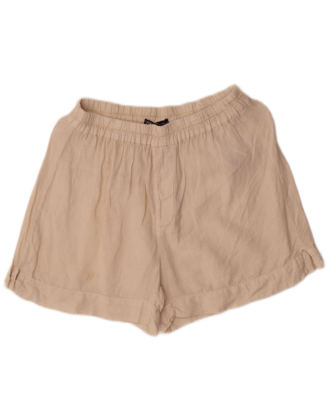 Pantaloncini casual da donna Zara medi W28 lino bianco sporco