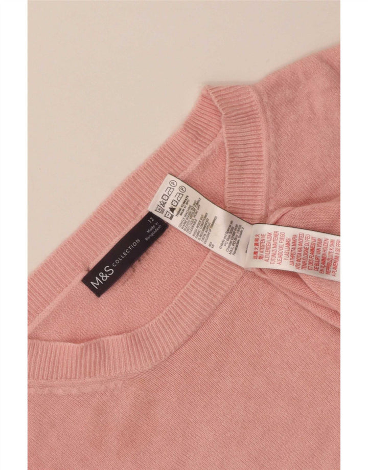 Maglione da donna Marks & Spencer con scollo a barchetta corto UK 12 Rosa medio