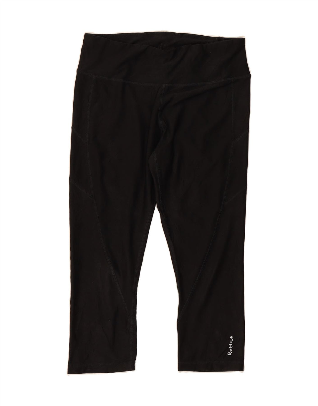 REEBOK Womens Capri Leggings UK 12 Medium  Black Vintage Reebok and Second-Hand Reebok from Messina Hembry 