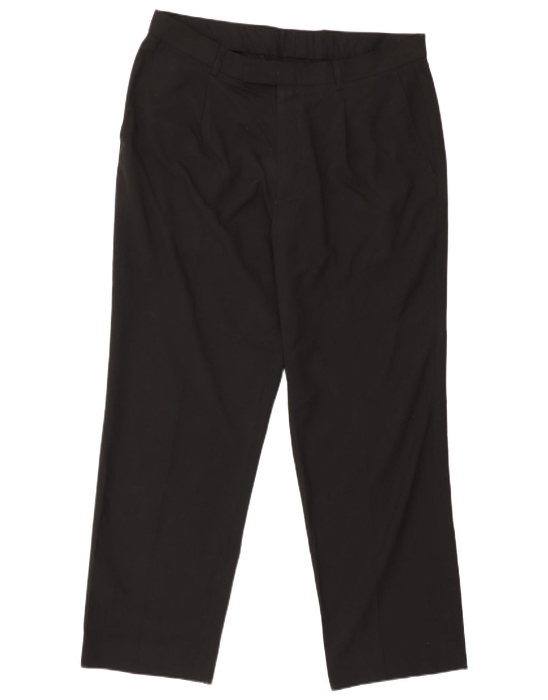 Pantaloni da abito dritti da uomo Marks & Spencer W36 L29 poliestere nero