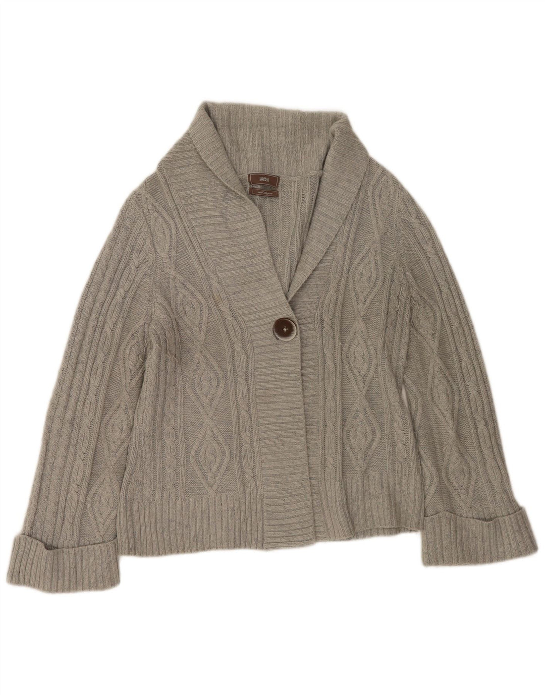 Maglione cardigan da donna Marks & Spencer UK 14 grande acrilico grigio