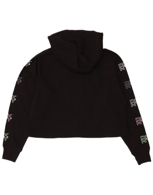 Maglione con cappuccio oversize grafico da donna Dkny UK 6 XS cotone nero