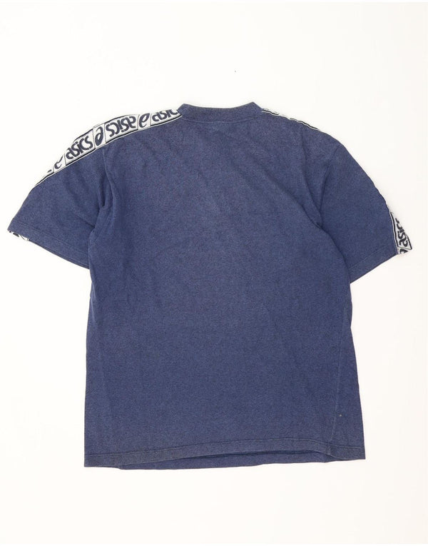 T-shirt grafica da uomo ASICS Top XL in cotone color block blu navy