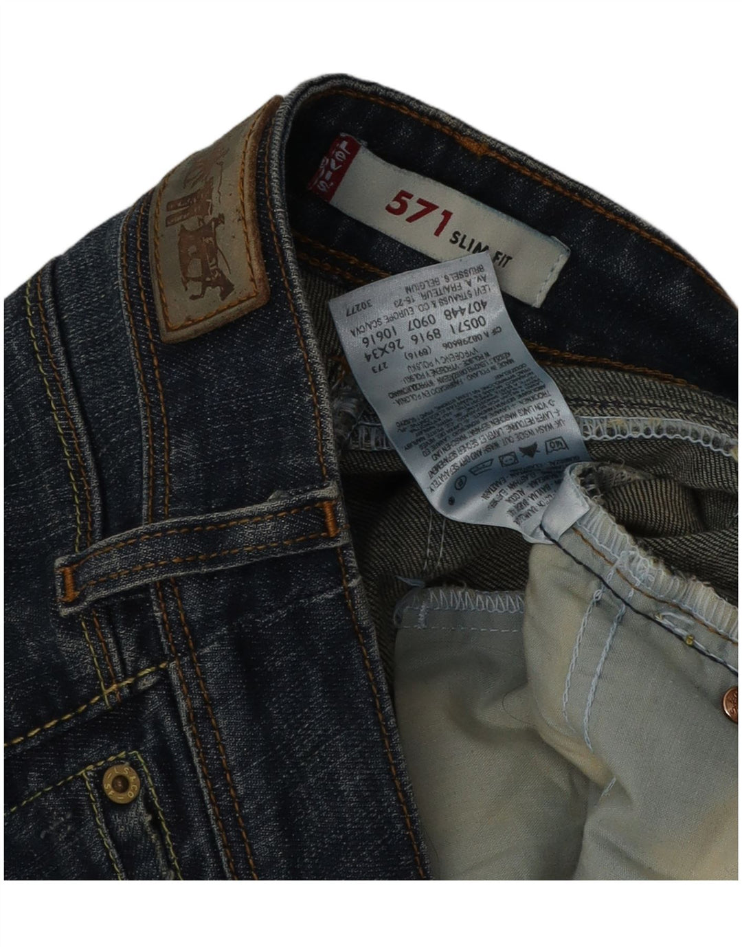 Jeans Levi's 571 Slim da donna W26 L34 cotone blu navy