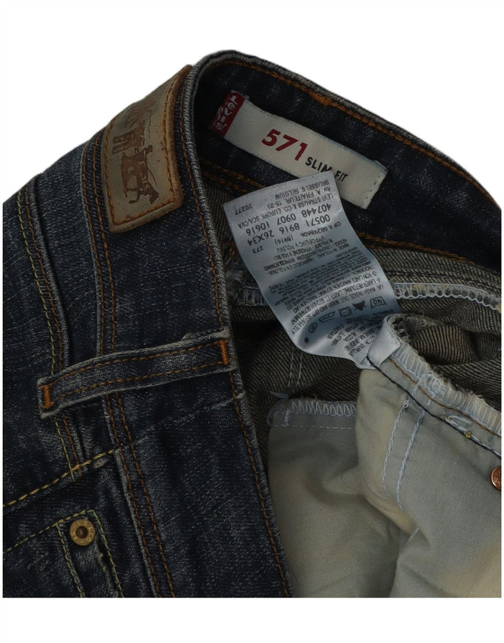 Jeans Levi's 571 Slim da donna W26 L34 cotone blu navy