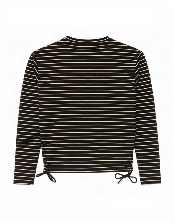 Top Zara da donna a maniche lunghe UK 14 viscosa a righe nere medie