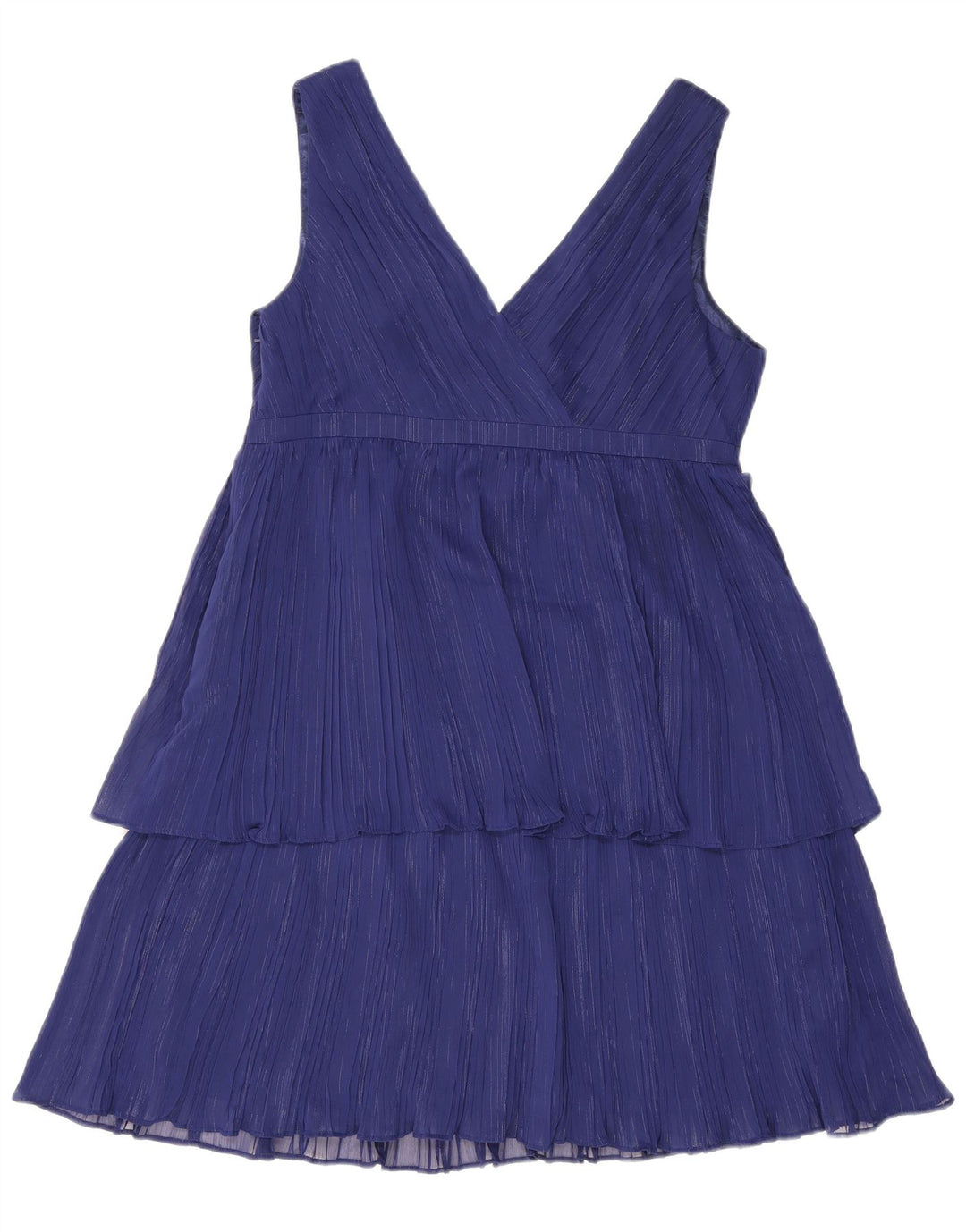 Abito a strati senza maniche da donna Monsoon UK 16 Poliestere a righe grandi blu