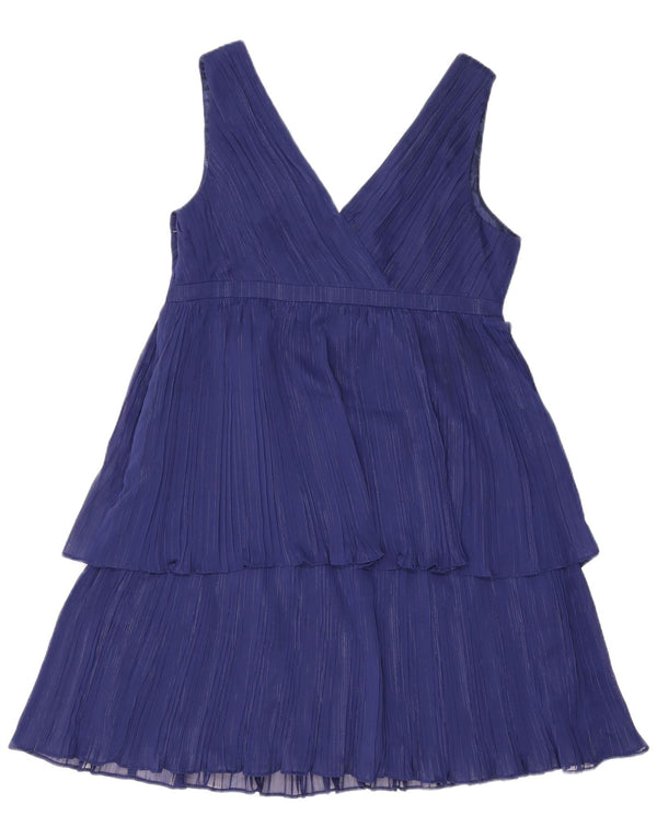 Abito a strati senza maniche da donna Monsoon UK 16 Poliestere a righe grandi blu