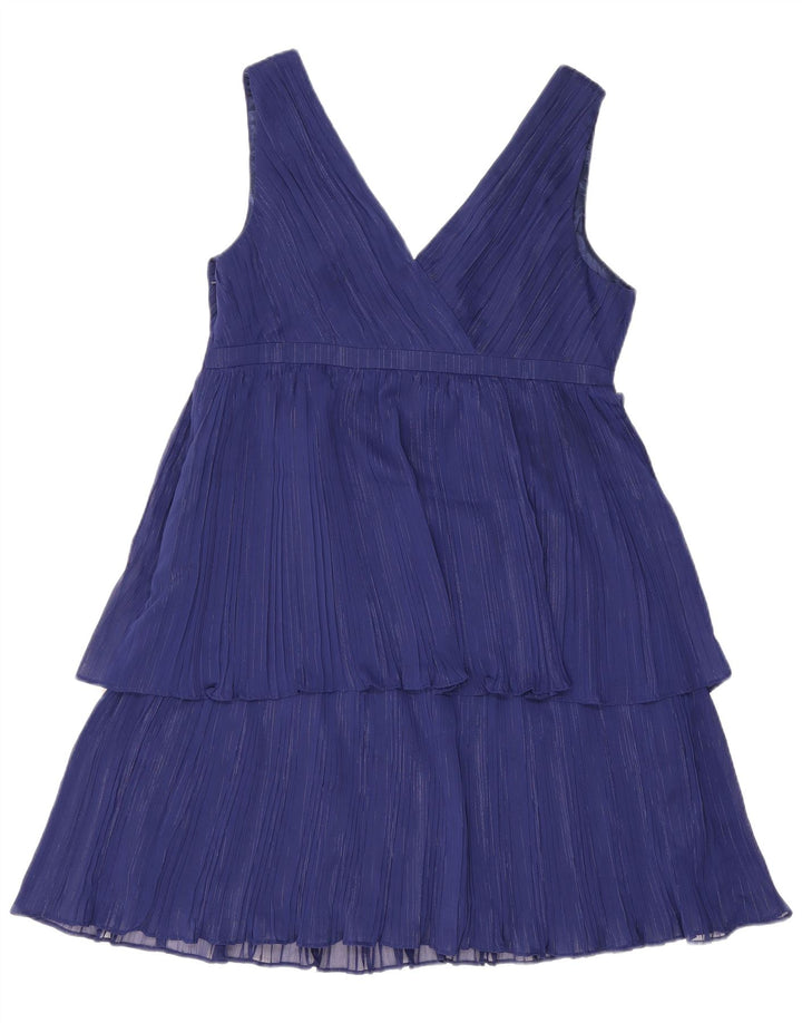 Abito a strati senza maniche da donna Monsoon UK 16 Poliestere a righe grandi blu