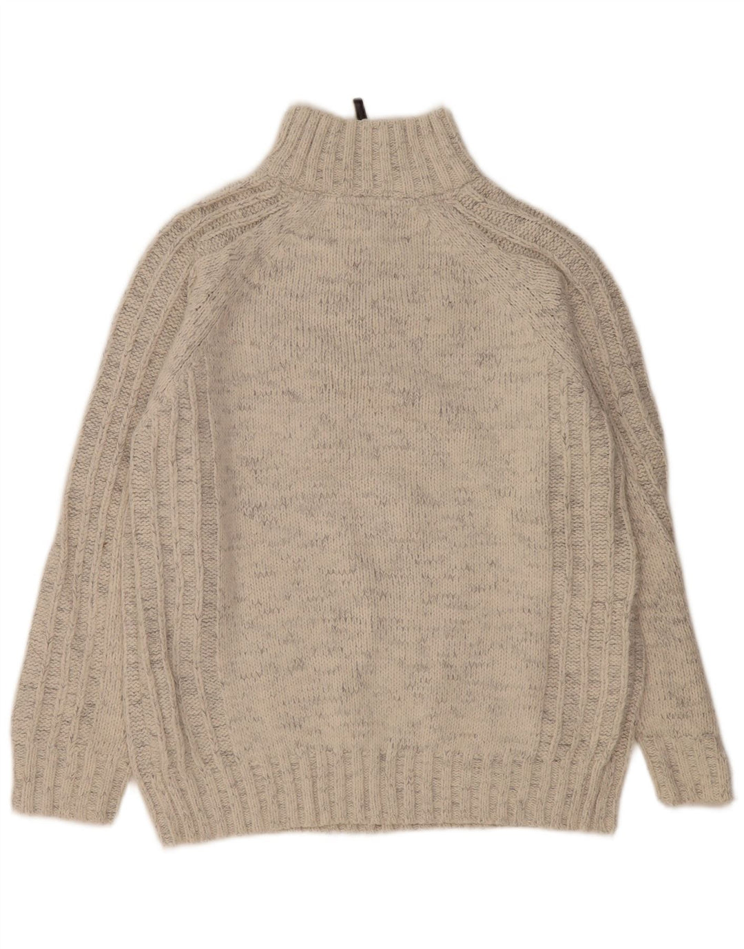 Maglione da uomo Marks & Spencer con zip e collo in acrilico chiazzato bianco medio
