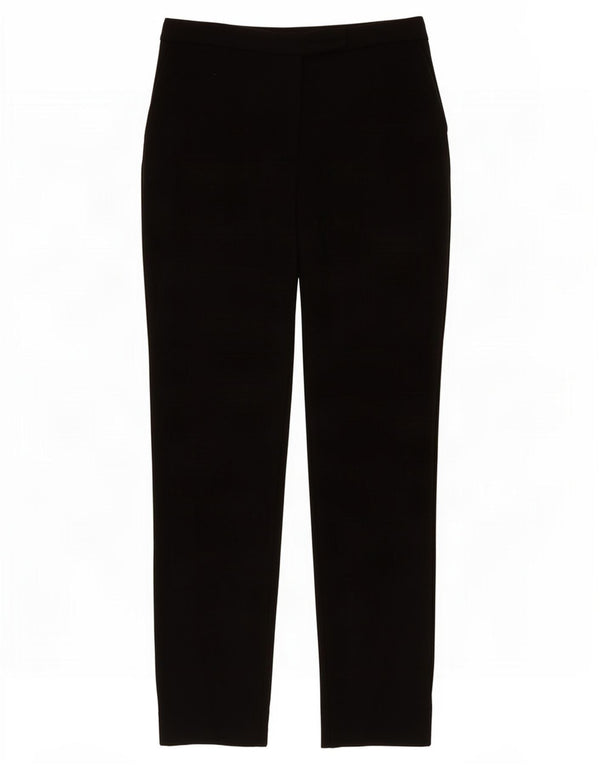 Pantaloni casual a vita alta da donna Marks & Spencer UK 10 piccoli W24 L30 neri