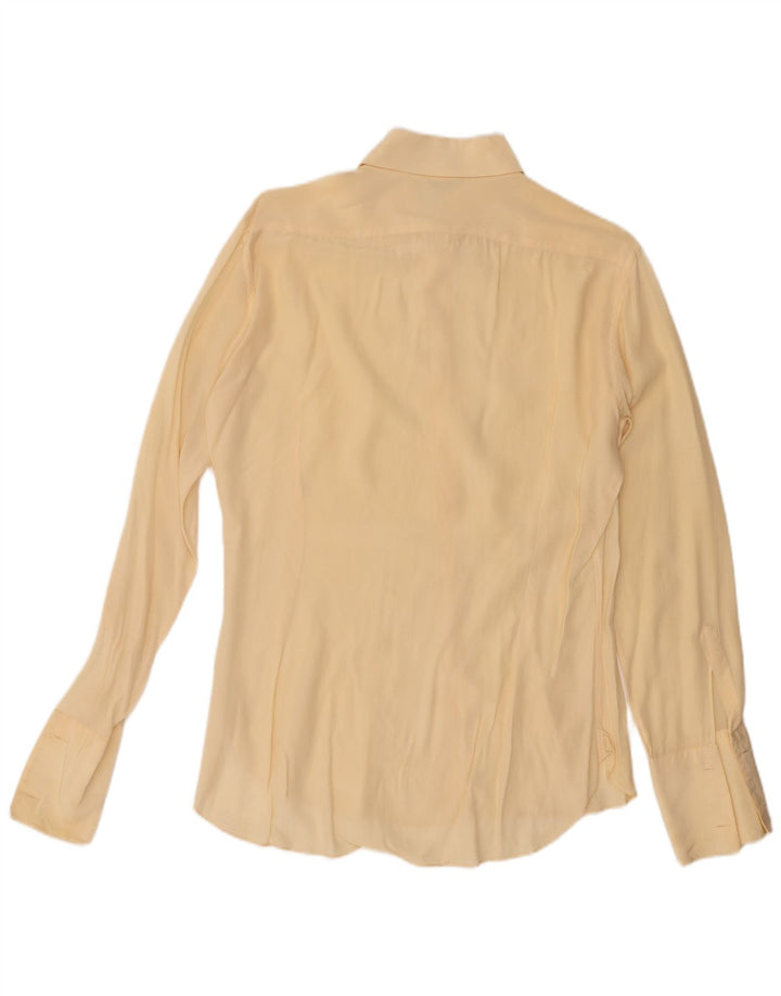 Camicia formale vintage da uomo EU 40 Seta beige medio
