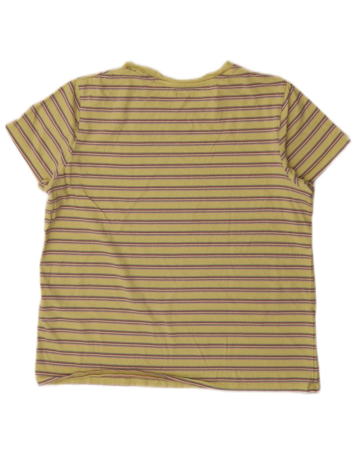 T-shirt da donna Levi's Top UK 14 cotone a righe gialle medie