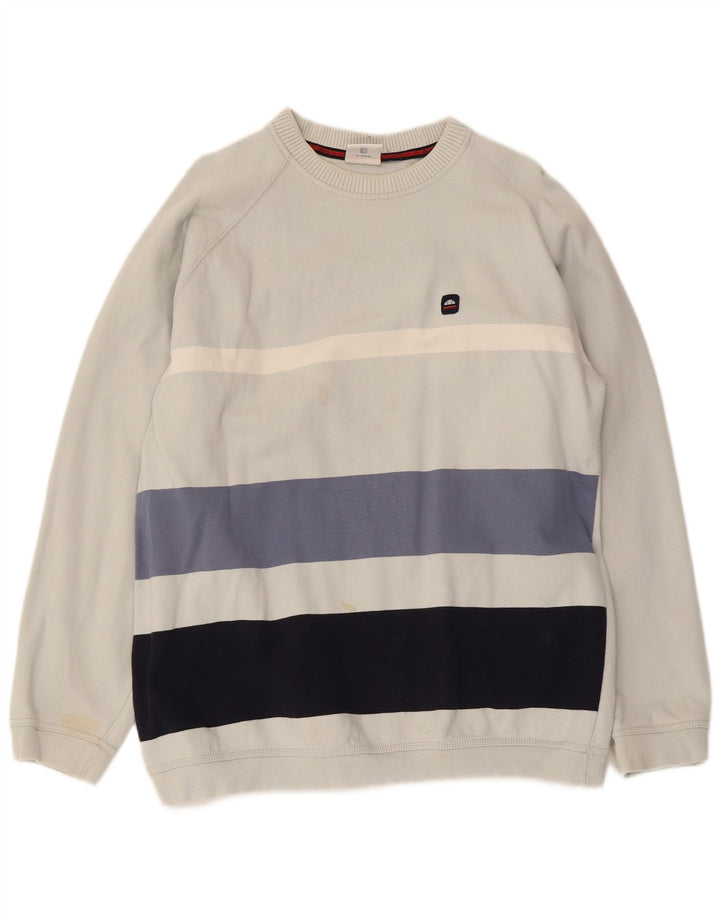 Felpa da uomo Ellesse Maglione in cotone a righe blu medio