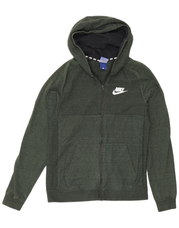 Nike Mens Zip Hoodie Sweater Small Green Cotton