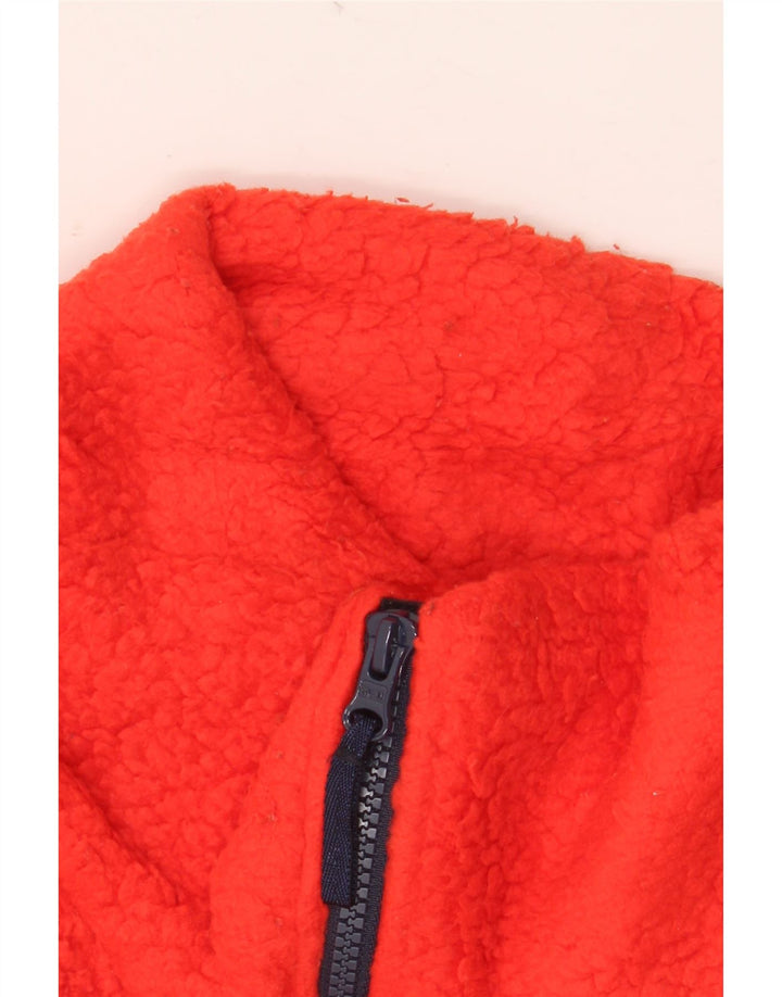 J. CREW Maglione in pile da donna con collo e zip UK 14 Poliestere arancione medio