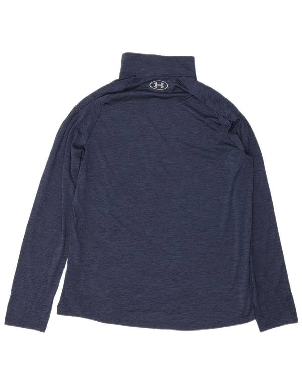 Maglia da uomo Under Armour vestibilità ampia con collo e zip a maniche lunghe grande blu