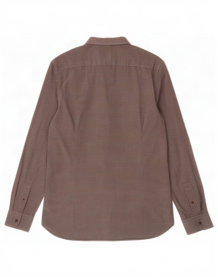 Ted Baker Camicia da uomo Taglia 3 Cotone a quadretti marrone medio