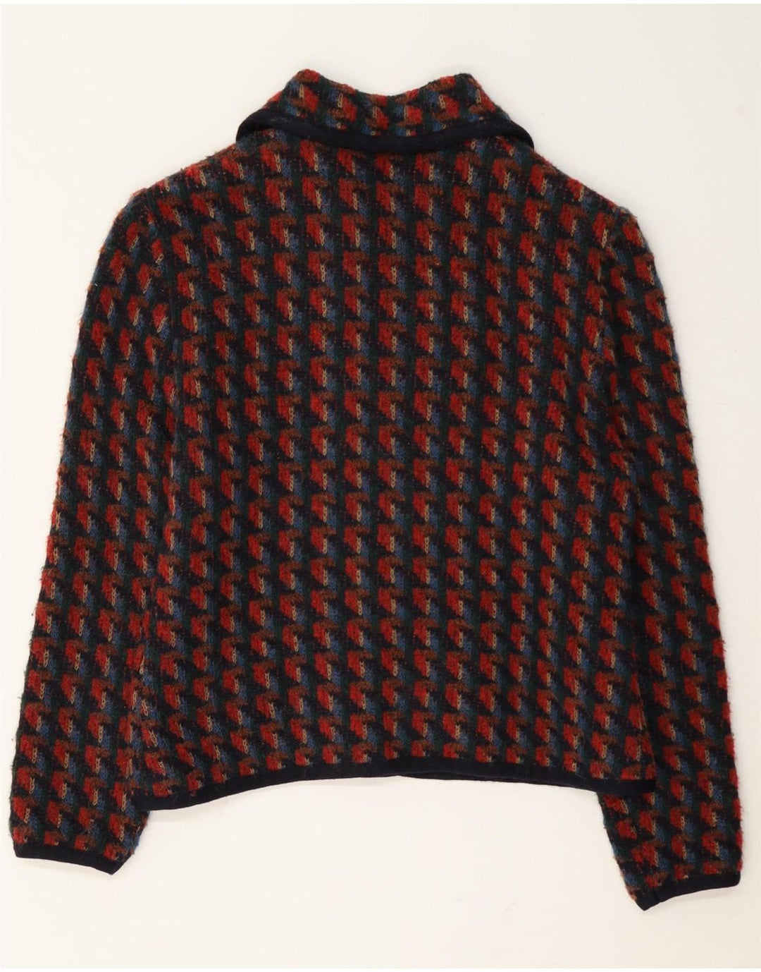 Set gonna vintage in maglia da donna in 2 pezzi UK 14 medio W28 pied de poule rosso