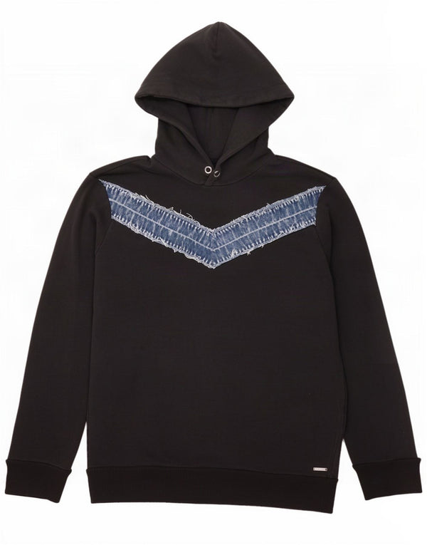 Felpa con cappuccio da uomo Diesel 2XL in cotone color block nero
