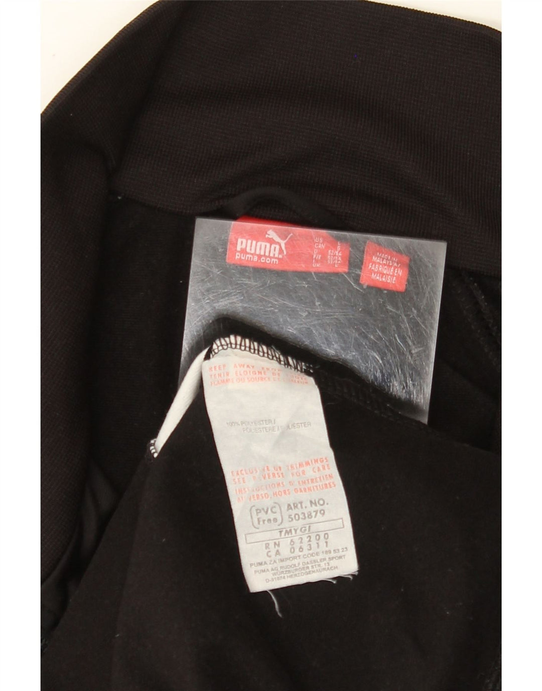 Giacca da tuta da uomo Puma Large nera in poliestere color block