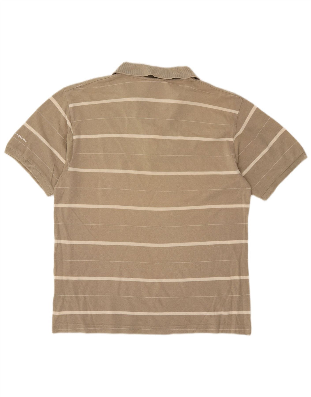 Polo da uomo Champion in cotone a righe beige medio