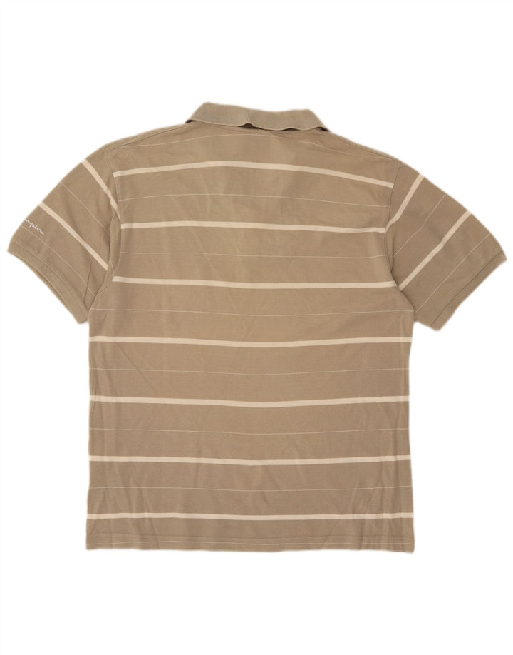 Polo da uomo Champion in cotone a righe beige medio